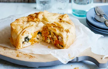 Chicken, pumpkin & feta pie | Home Beautiful Magazine Australia