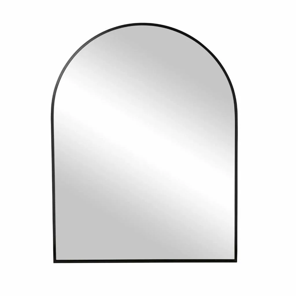A black arched mirror 