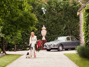 Catriona Rowntree outside her country home in Victoria.