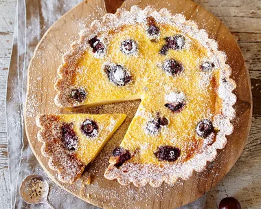 cherry custard tart