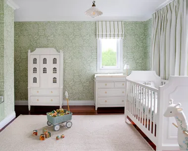 A green and white nursery.