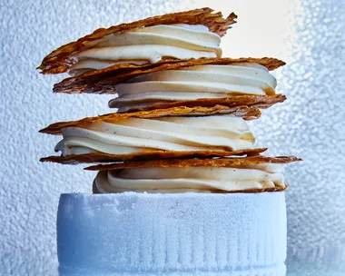 Eggnog brandy snap ice-cream cookies