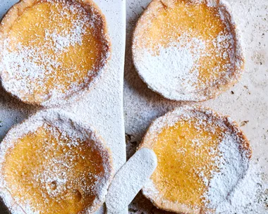 fennel seed and almond custard tarts