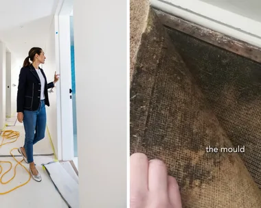 Georgina Wilson architect with mouldy carpet from TikTok video
