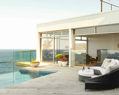 TV host Larry Emdur's oceanfront pool and expansive deck