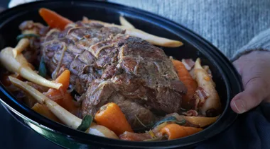 Pork pot roast with seasonal vegetables