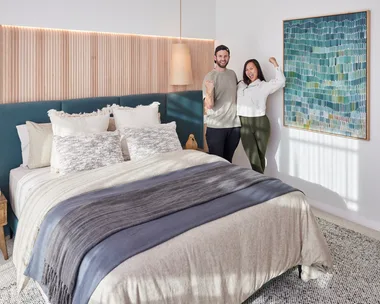 Mimi and Kristian in their The Block 2024 bedroom reveal