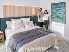 Mimi and Kristian in their The Block 2024 bedroom reveal