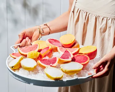 Sorbet in citrus cups