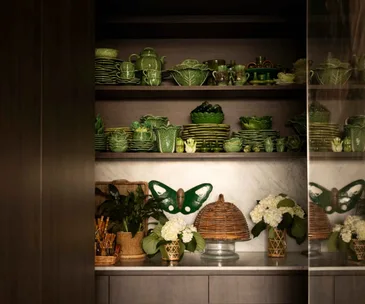 Green cabbageware on shelf for story about op-shopping and vintage treasures.