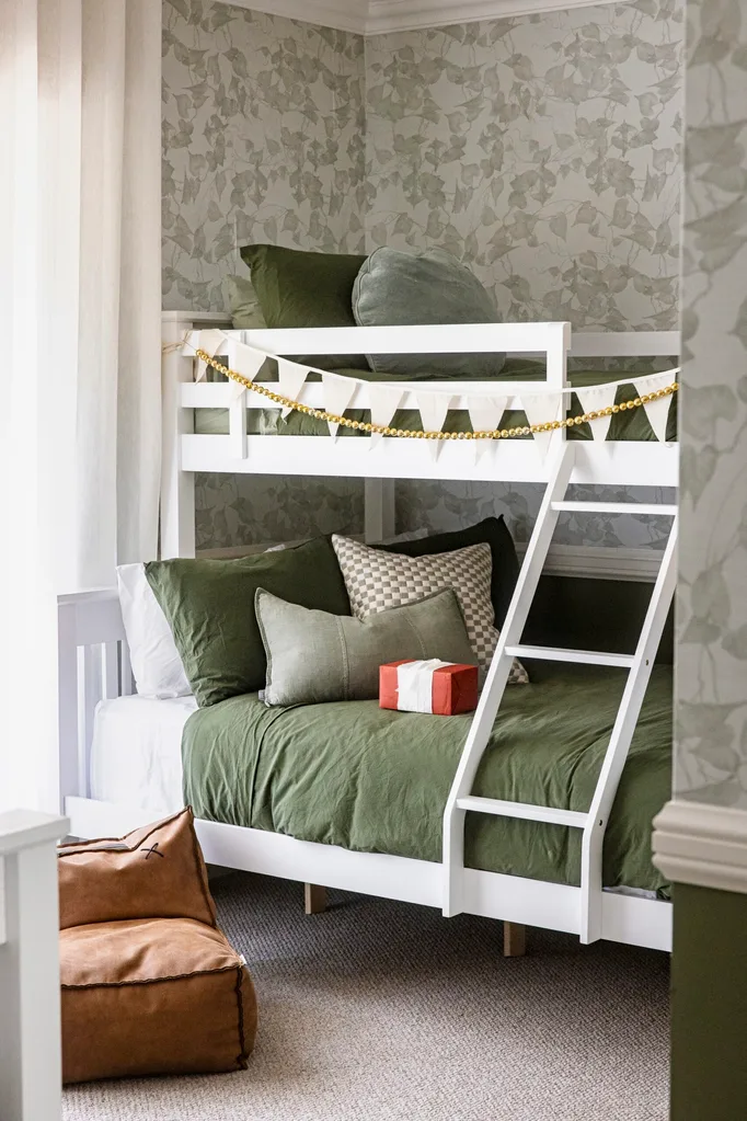 Kid's bunk beds at Rachel and Ryan's South Coast holiday home.