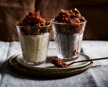 Rice pudding with cold drip granita