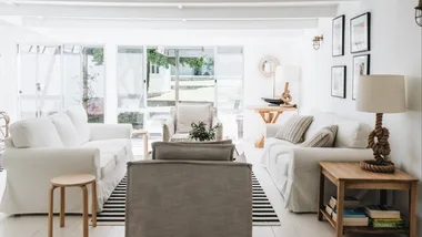 Sam Armytage Hyams Beach holiday house living room