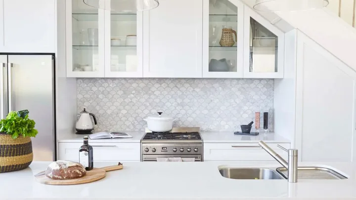 A small white kitchen.