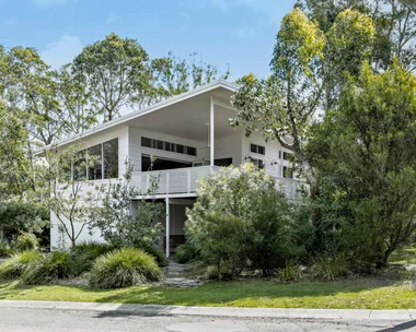 The façade of a holiday home on the South Coast of New South Wales.