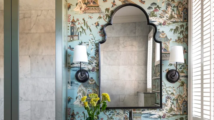 Dressing table in an ensuite.