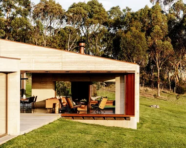 Sustainable home with green lawn