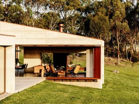 Sustainable home with green lawn