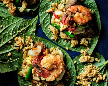 Thai fried rice with prawns