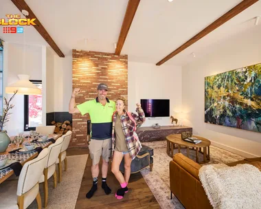 The Block 2025 Alicia and Sonny living and dining room reveal