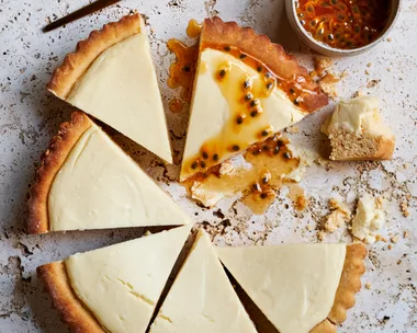 White chocolate ricotta brioche tart