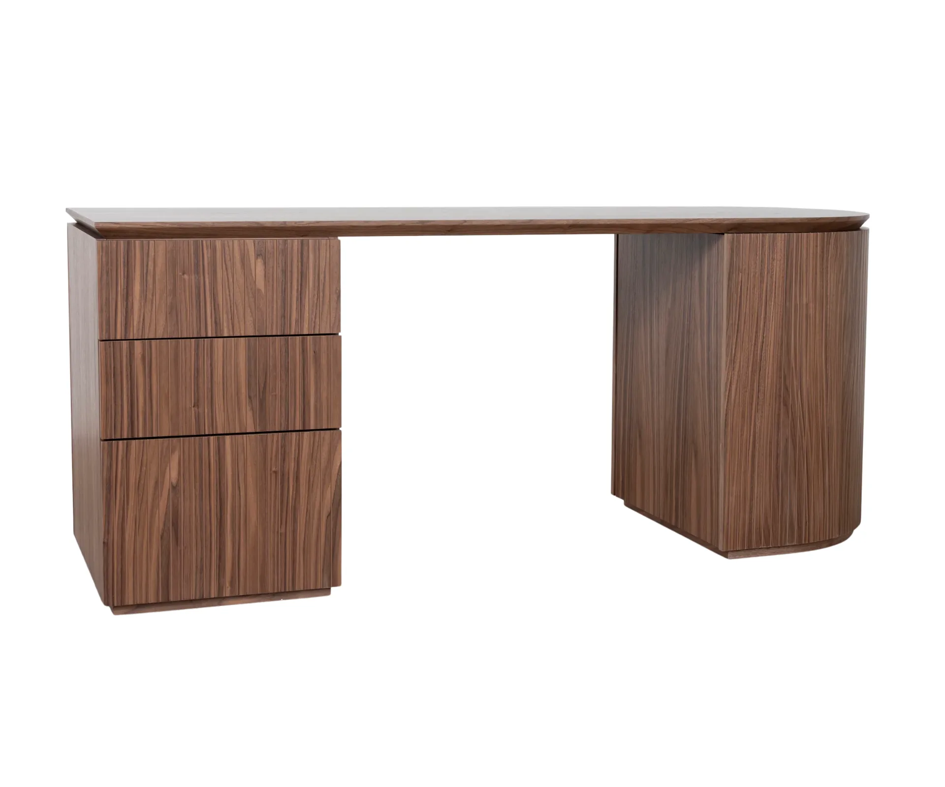 Product image of the Albina Left Drawer Office Desk in Walnut from Interior Secrets