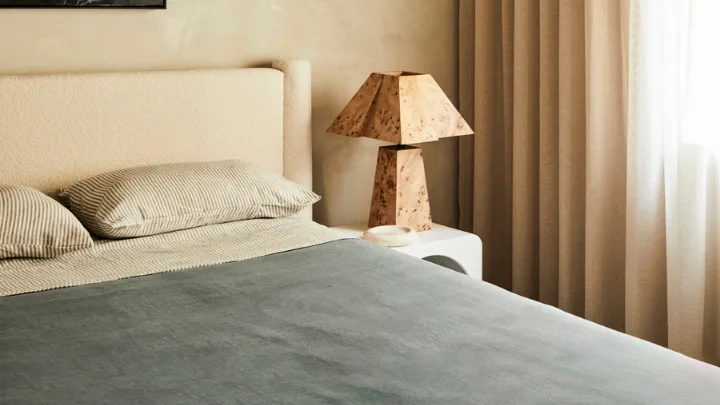 a contemporary bedroom setup