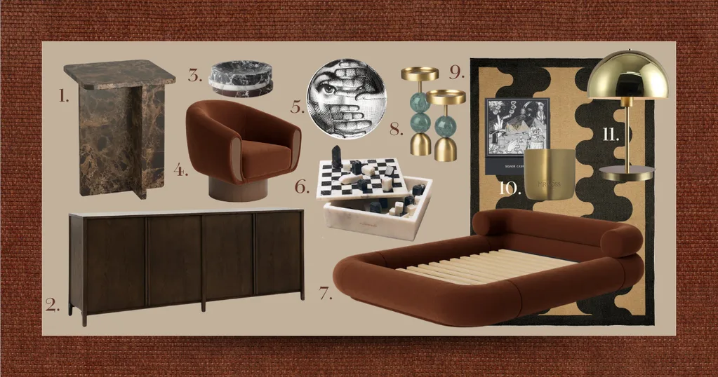  2026 Interior Home Trends Neo Deco Art Deco Decor is back: brass, rust tones