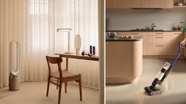 dyson air purifier and vacuum mop at home