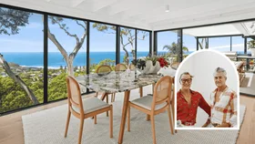 mark and mitch from the block's newport house for sale featuring dining with ocean views