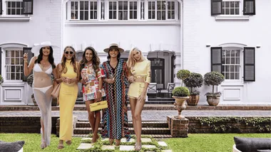 The Real Housewives of Sydney superimposed in front of Krissy Marsh's real house.